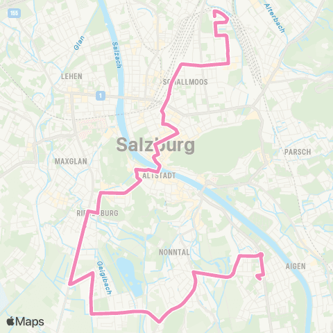 Salzburg Verkehr Salzburg Josefiau-Salzburg Schule Schallmoos map