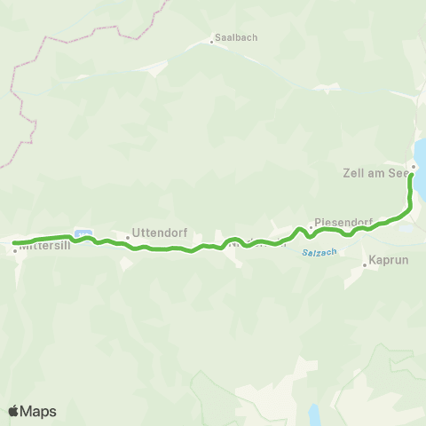 Salzburg Verkehr Zell am See - Krimml map