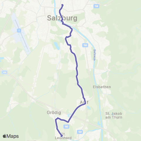 Salzburg Verkehr Salzburg Hauptbahnhof-Grödig Untersbergbahn map