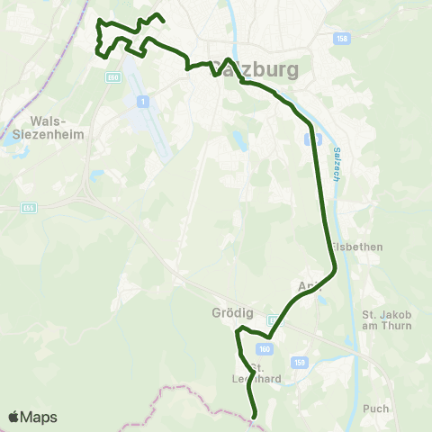 Salzburg Verkehr Salzburg Europark-Salzburg Ferdinand-Hanusch-Platz map