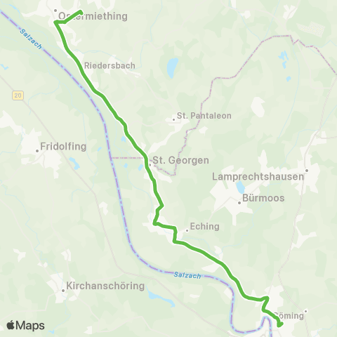 Salzburg Verkehr Oberndorf - Ostermiething map