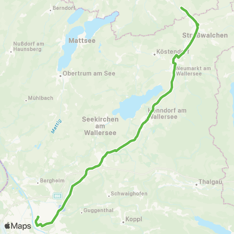 Salzburg Verkehr Salzburg - Eugendorf - Henndorf - Neumarkt - Straßwalchen map