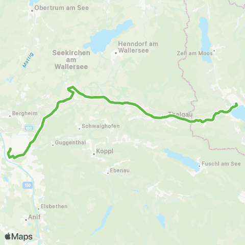 Salzburg Verkehr Salzburg - Mayrwies - Eugendorf - Thalgau - Mondsee map