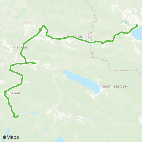 Salzburg Verkehr Mondsee - Ebenau map