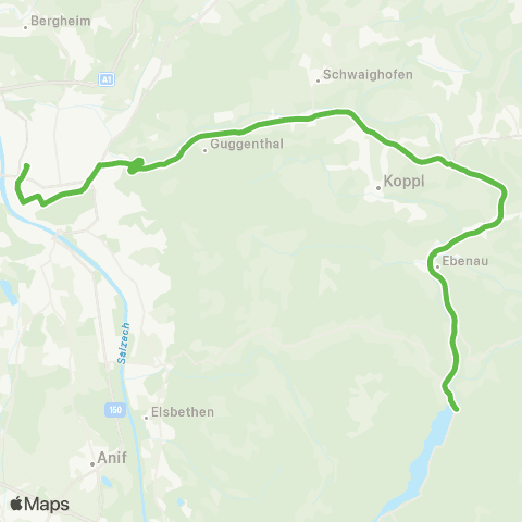 Salzburg Verkehr (Salzburg) - Eggerwirt - Ebenau - Strubklammwerk map