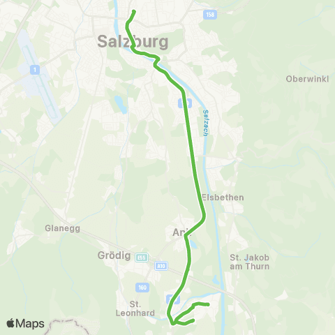 Salzburg Verkehr Salzburg - Anif - Niederalm - Rif map