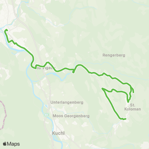 Salzburg Verkehr Hallein - Bad Vigaun - St.Koloman map