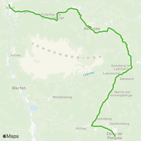 Salzburg Verkehr Abtenau - Hüttau - Eben i.P. map