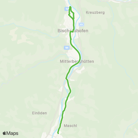 Salzburg Verkehr (St.Johann) - Bischofshofen - St.Rupert - Kreuzberg - Buchberg map
