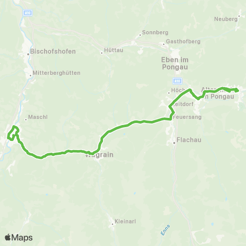 Salzburg Verkehr Radstadt - Altenmarkt / (Flachau) - Reitdorf - Wagrain - (St.Johann) map
