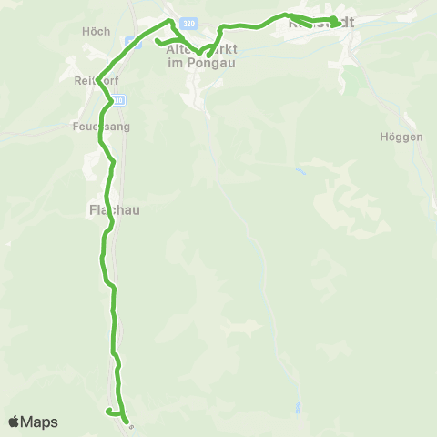Salzburg Verkehr Radstadt - Altenmarkt - Flachau - Flachauwinkl Winterfahrplan Nebensaison map