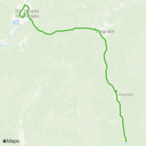 Salzburg Verkehr St.Johann - Wagrain - Kleinarl - Jägersee Winterfahrplan map