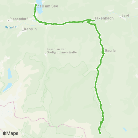 Salzburg Verkehr Zell am See - Bruck - Taxenbach - Rauris - Wörth - Bucheben map