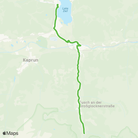 Salzburg Verkehr Zell am See - Schüttdorf - Bruck - Fusch - Embachkapelle Winter - und Zwischensaisonfahrplan map