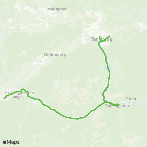 Salzburg Verkehr Tamsweg - Thomatal - Gruben - St.Margarethen Jahresfahrplan map