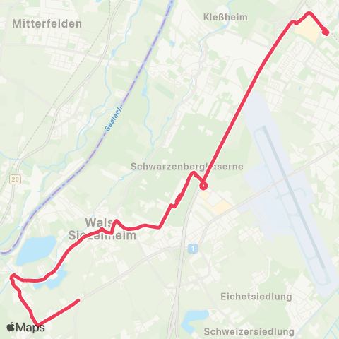 Salzburg Verkehr Salzburg Europark - Walserberg Mundiglerweg map