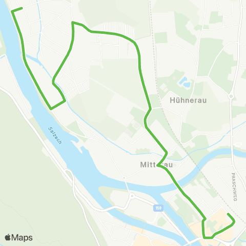 Salzburg Verkehr Hallein Bahnhof (West) - Neualm map