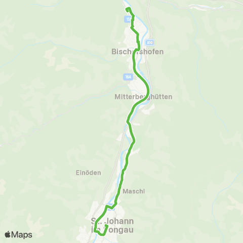 Salzburg Verkehr Bischofshofen - St.Johann im Pongau map