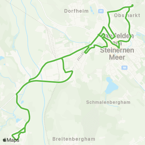 Salzburg Verkehr Postamt - Bahnhof - Haid - Bahnhof - Postamt Postamt - Bürgerau - Postamt - Ramseiden - Postamt Stadtbus Saalfelden map