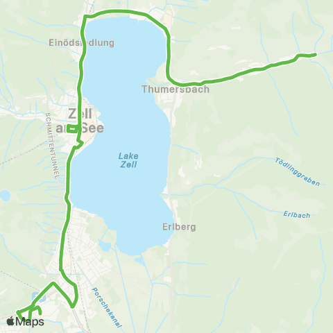Salzburg Verkehr Thumersbach - Krankenhaus - Postplatz - Schüttdorf - Bruckberg KLV 2310 map