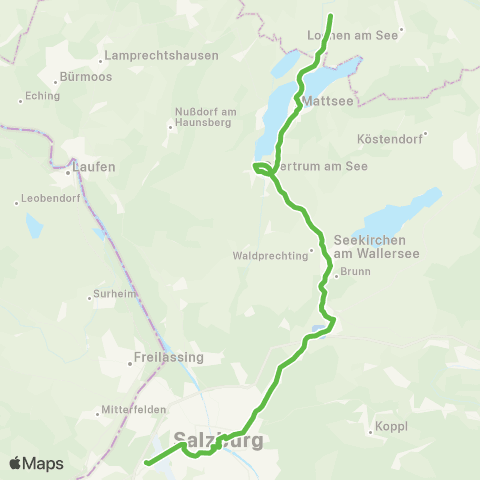 Salzburg Verkehr Himmelreich - Salzburg - Eugendorf - Seekirchen - Obertrum - Mattsee - Palting - Lochen map