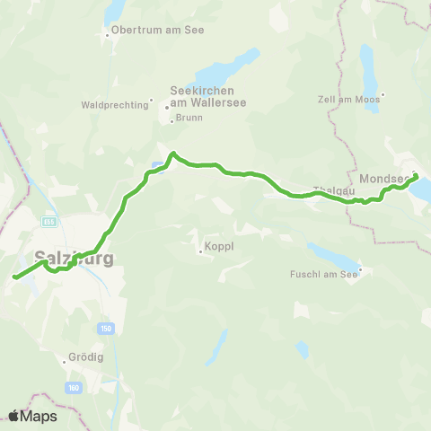 Salzburg Verkehr Himmelreich - Salzburg - Mayrwies - Eugendorf - Thalgau map