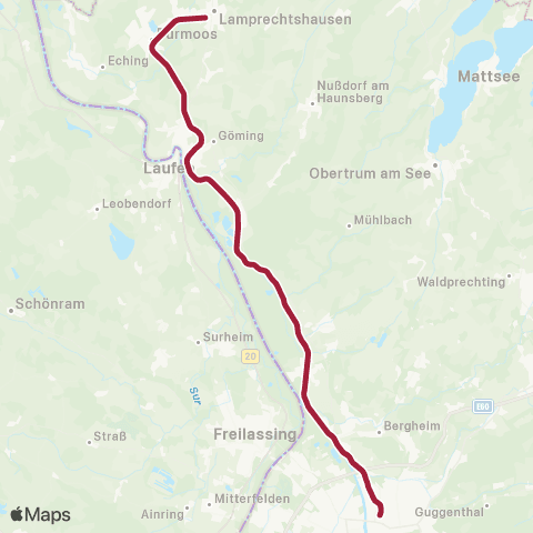 Salzburg Verkehr Salzburg - Lamprechtshausen map