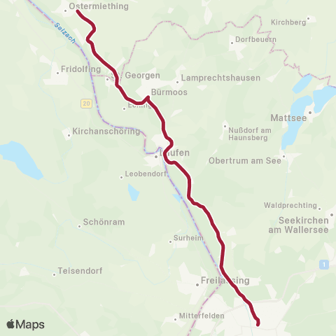Salzburg Verkehr Salzburg - Ostermiething map
