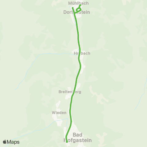 Salzburg Verkehr Dorfgastein - Bad Hofgastein / Skibus Dorfgastein 2490 Linienverkehr Salzburg map
