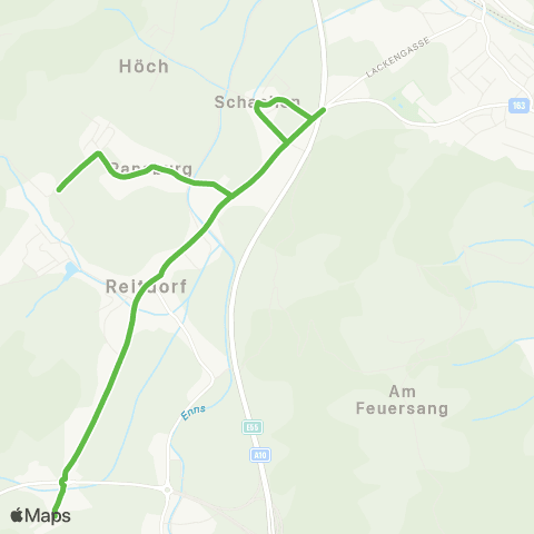 Salzburg Verkehr Skibus R5 St.Johann Reitdorf - Kesselgrub - Spacejet map