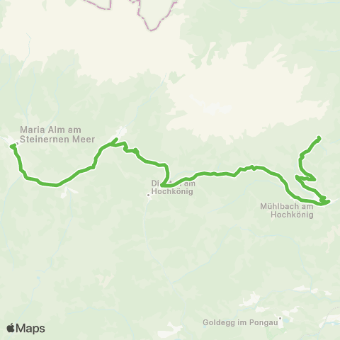 Salzburg Verkehr Dienten - Dientner Sattel - Mühlbach - Arthurhaus map