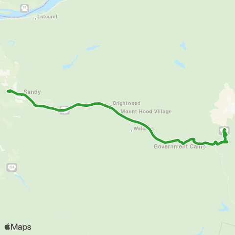 Sandy Area Metro Mt. Hood Express map