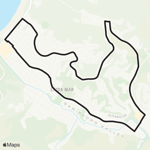 SamTrans School Routes Linda Mar Circulator map