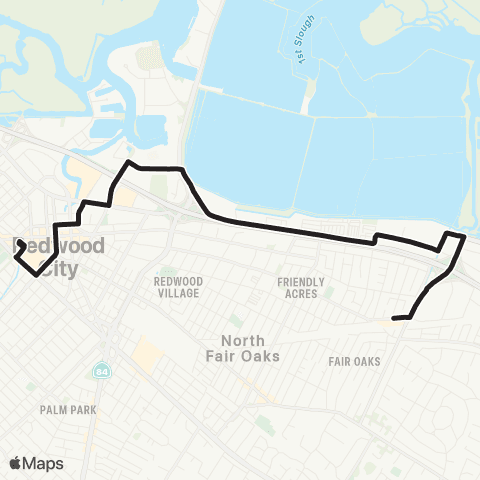SamTrans Redwood City - Florence / 17th loop map