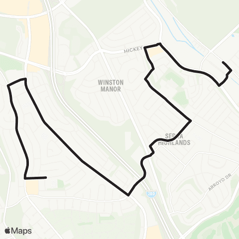 SamTrans School Routes El Camino High - Warwick / Christen map