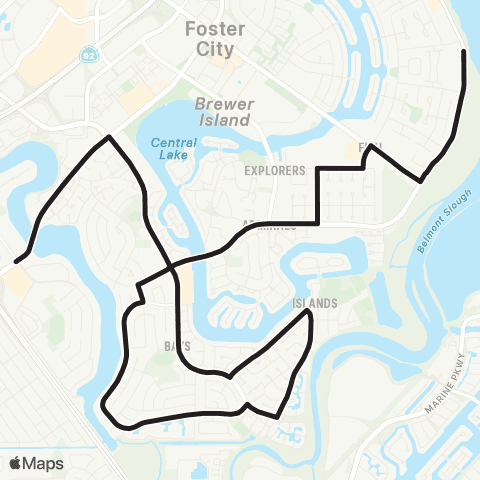 SamTrans School Routes Bowditch School - Hillsdale / Norfolk map