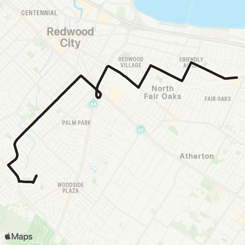 SamTrans School Routes Kennedy MS - Florence / 17th map
