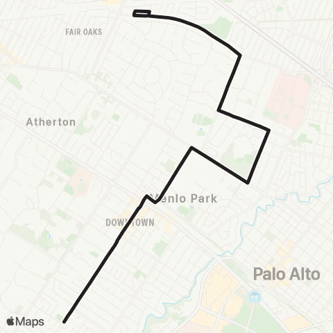 SamTrans School Routes Bay / Marsh - Hillview School map