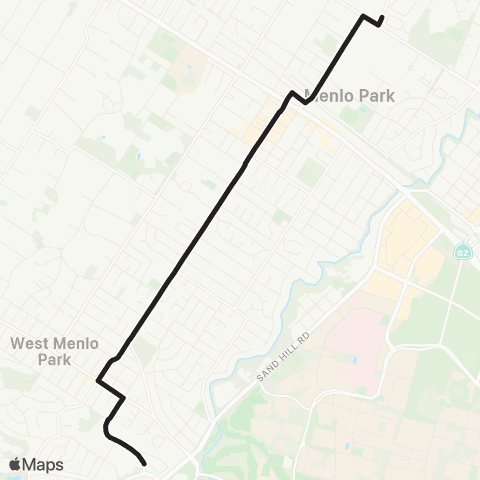 SamTrans School Routes Sharon Hts - Menlo-Atherton High School map