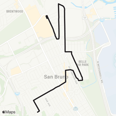 SamTrans School Routes Parkside IL - San Bruno BART map
