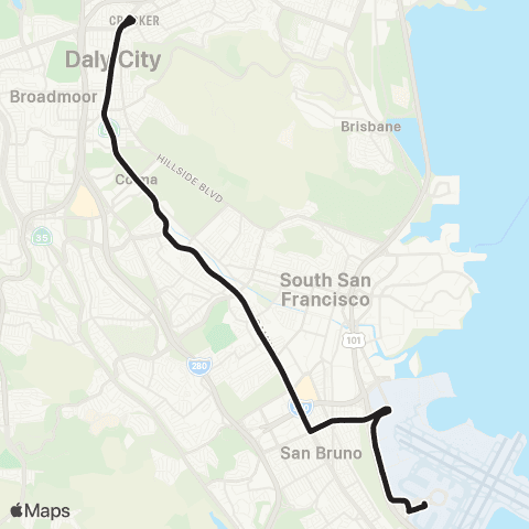 SamTrans Daly City - SFO map
