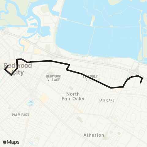 SamTrans Redwood City TC - Florence / 17th map