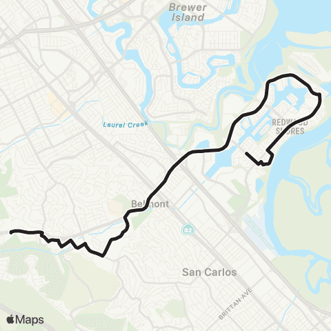 SamTrans School Routes Ralston Sch - Brdg/Bowsprit via C Vista map