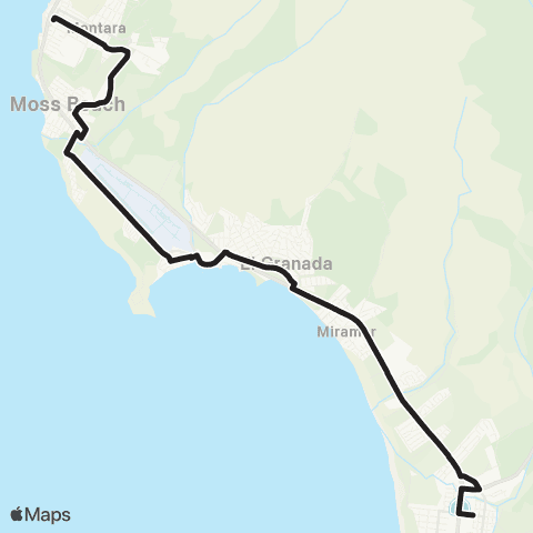 SamTrans School Routes Main / 7th - HMBHS map