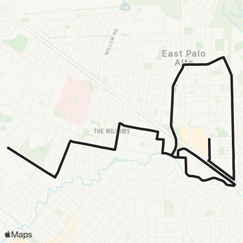 SamTrans School Routes MAHS - East Palo Alto map