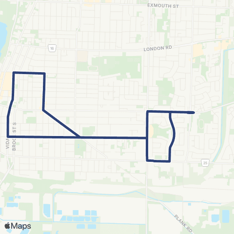 Sarnia Transit Devine map