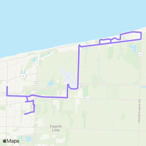 Sarnia Transit Bright's Grove map