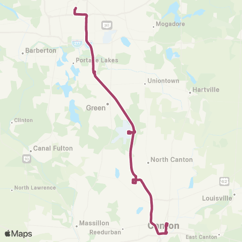 SARTA Downtown Canton / Akron Express map