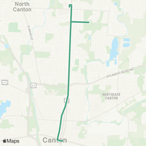 SARTA Downtown Canton-Washington Square map