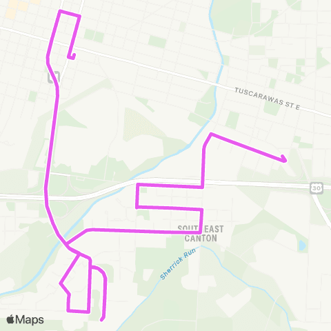 SARTA Sherrick Warner-Downtown Canton map